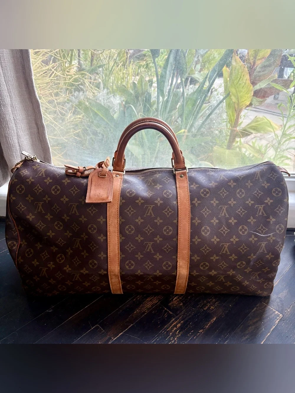 Louis Vuitton Monogram Canvas Keepall 60 /w Luggage Tag